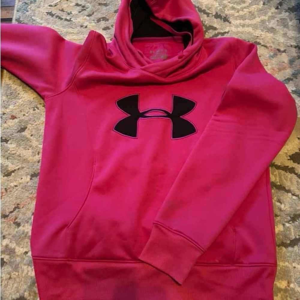 Under Armour Fuchsia Hoodie with Black Logo